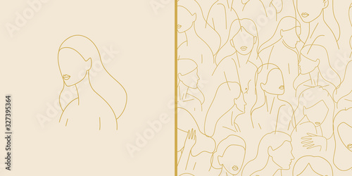 linear silhouette portrait of a woman. for printing on the design of a beauty salon and cosmetics. vector illustration