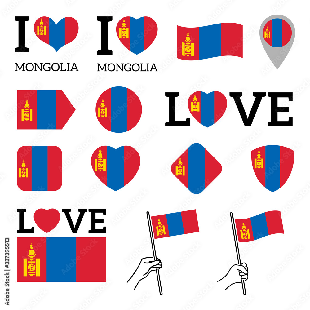 Flag of Mongolia. Set of vector Flags. Flag of Mongolia. Set of vector Flags.