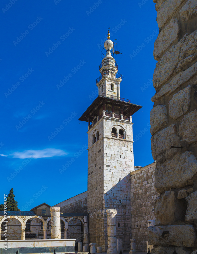 Minaret of the bride in the Umayyad Mosque, Damascus, Syria