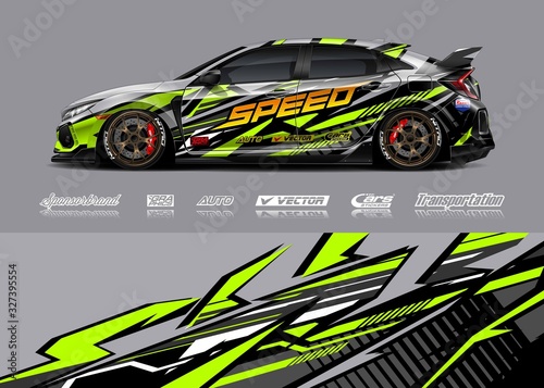 Sport car racing wrap design. vector design.