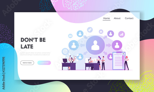 Delegation of Authority Website Landing Page. Overload Business Woman Delegate Tasks to Employees. Office People Share Work, Professional Management Web Page Banner. Cartoon Flat Vector Illustration