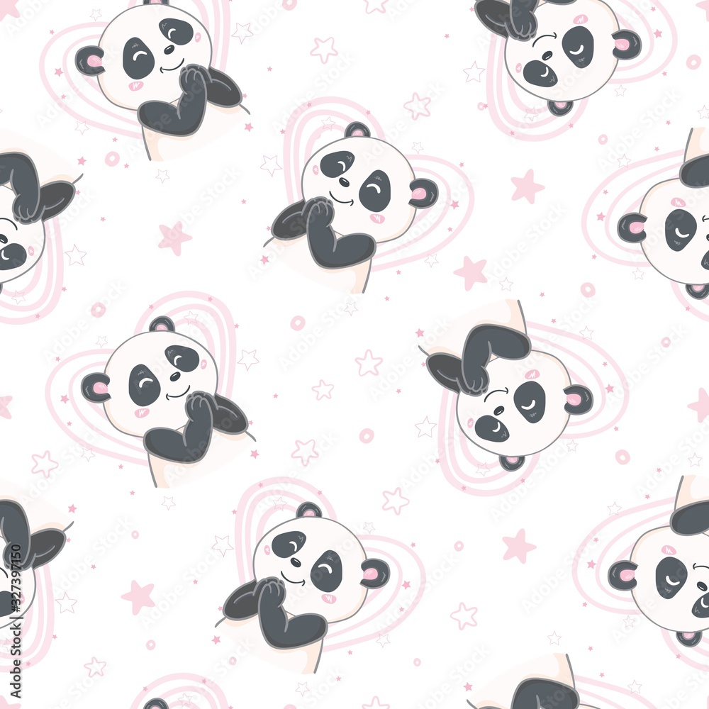 Cartoon Seamless Panda Pattern