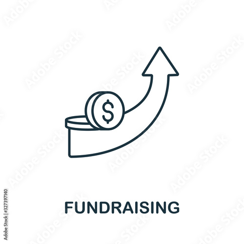 Fundraising icon from crowdfunding collection. Simple line Fundraising icon for templates, web design and infographics