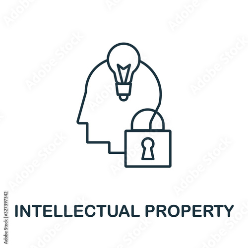 Intellectual Property icon from crowdfunding collection. Simple line Intellectual Property icon for templates, web design and infographics