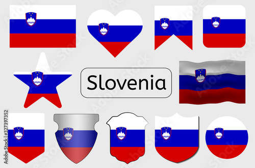 Slovenian flag icon, Slovenia country flag vector illustration