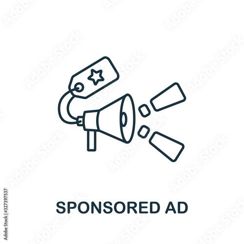Sponsored Ad icon from digital marketing collection. Simple line element Sponsored Ad symbol for templates, web design and infographics