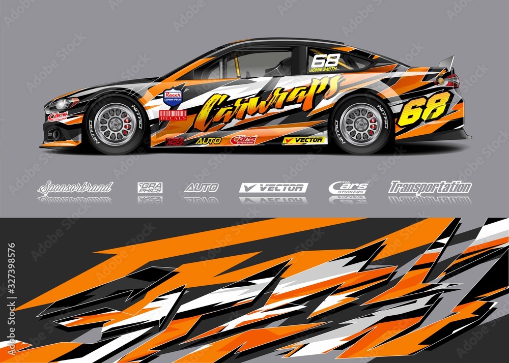 Fototapeta premium Sport car racing wrap design. vector design.