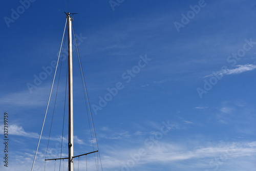 Sail boat mast sky