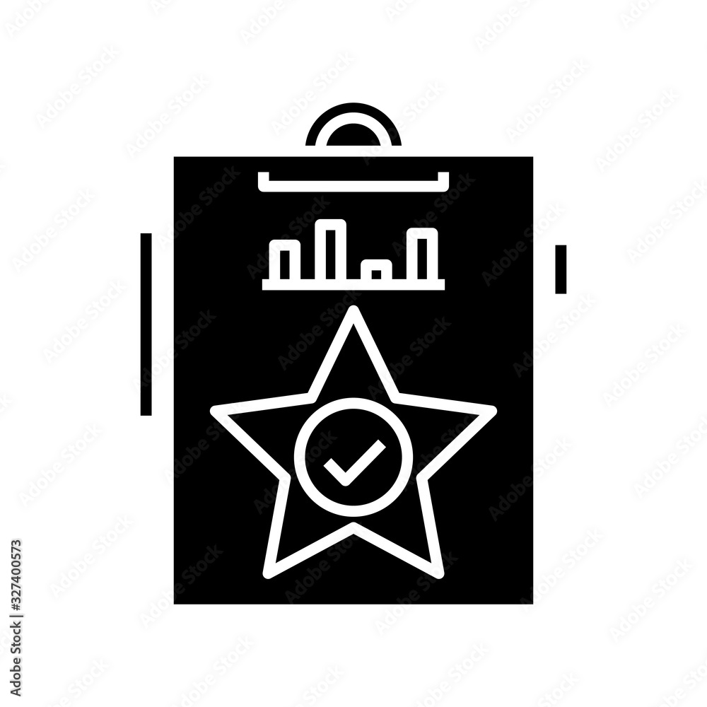 Excellent result black icon, concept illustration, vector flat symbol, glyph sign. Excellent result black icon, concept illustration, vector flat symbol, glyph sign.