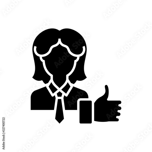 Excellent remark black icon, concept illustration, vector flat symbol, glyph sign.
