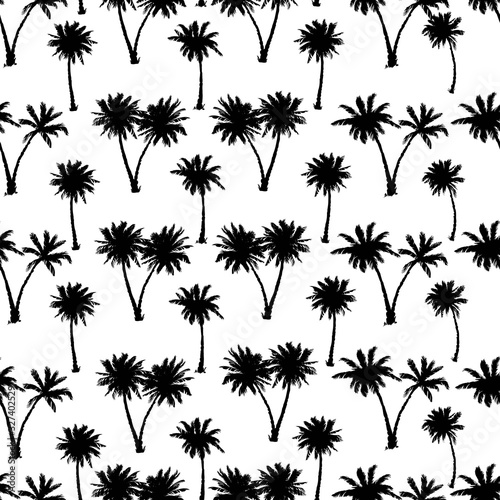 Vector seamless pattern with palm trees