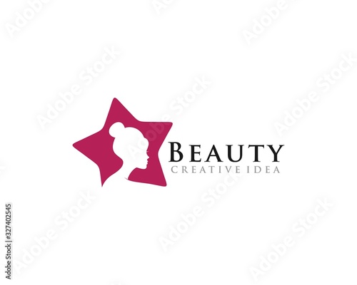 Beauty woman salon and hair treatment logo