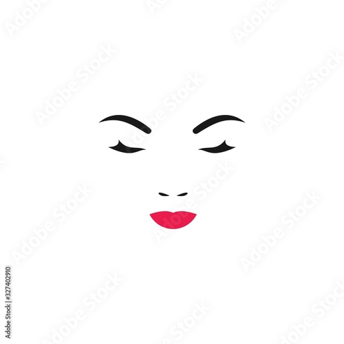 Woman face logo for salon and hair treatment, spa