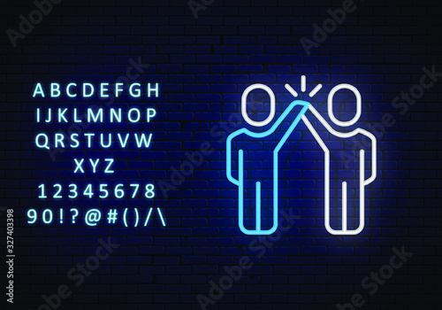 two people together manifestation of success line neon