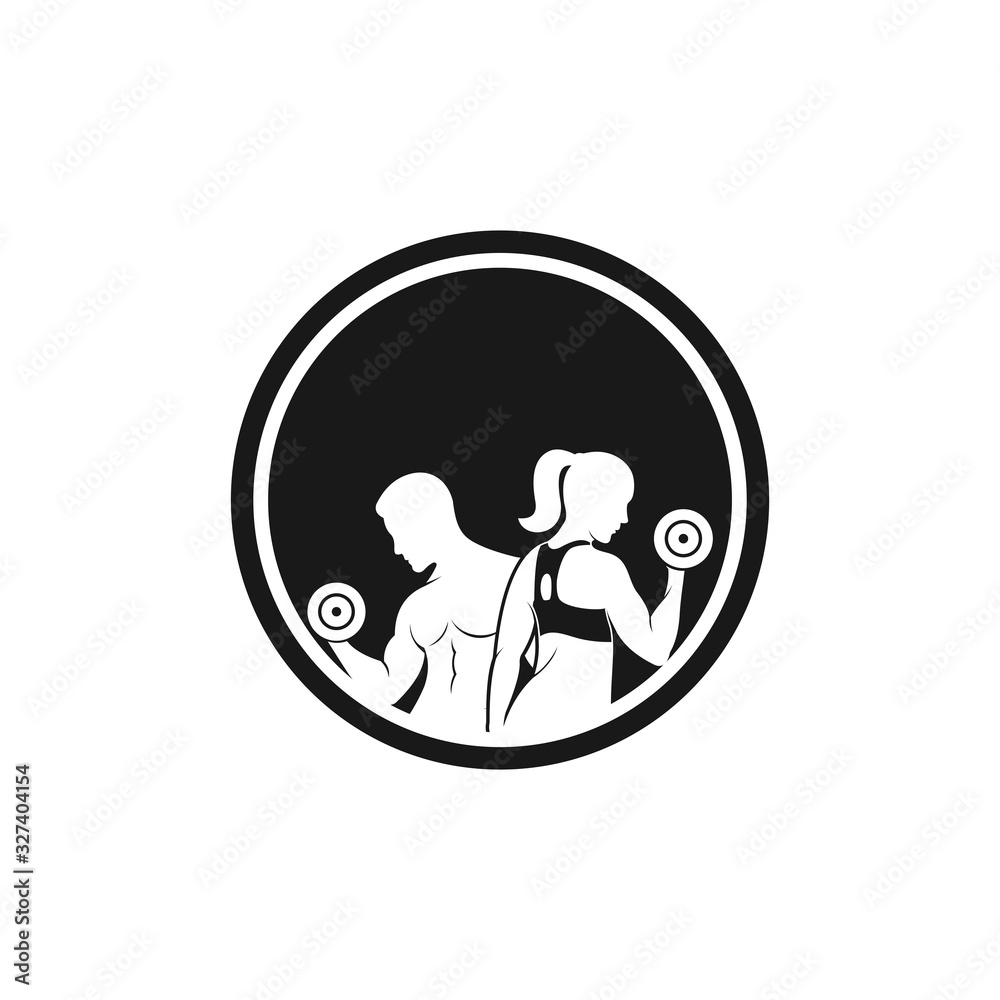 Fitness logo, GYM logo, vector icon illustration