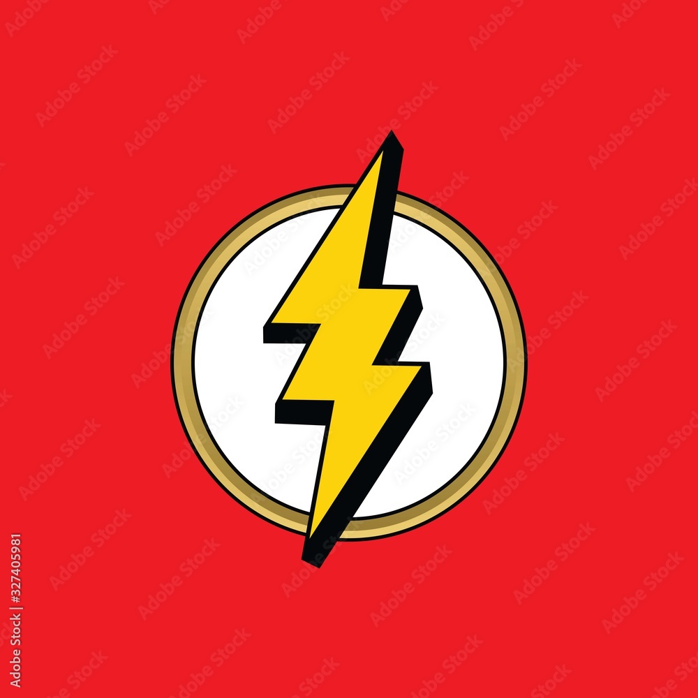 Lightning bolt logo design template, Energy and thunder electricity