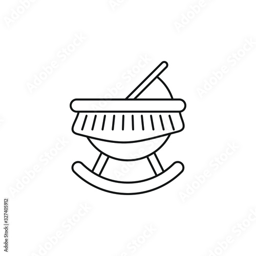 baby carriage outline icon on white background, vector symbol