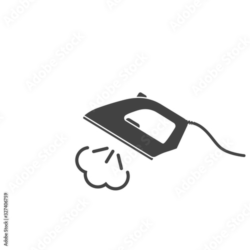 Vector icon steam iron on white isolated background. Layers grouped for easy editing illustration. For your design.