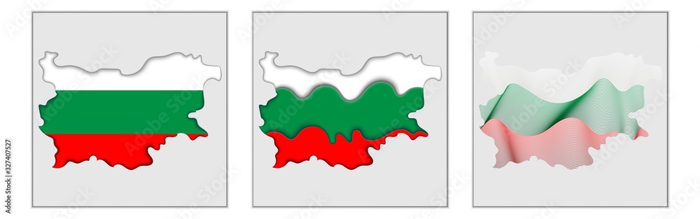 Bulgaria coloring the map and concept flag. Vector