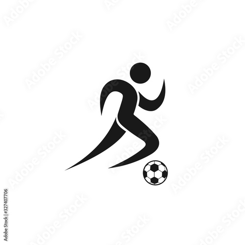 man play football.soccer icon	 .vector illustration.