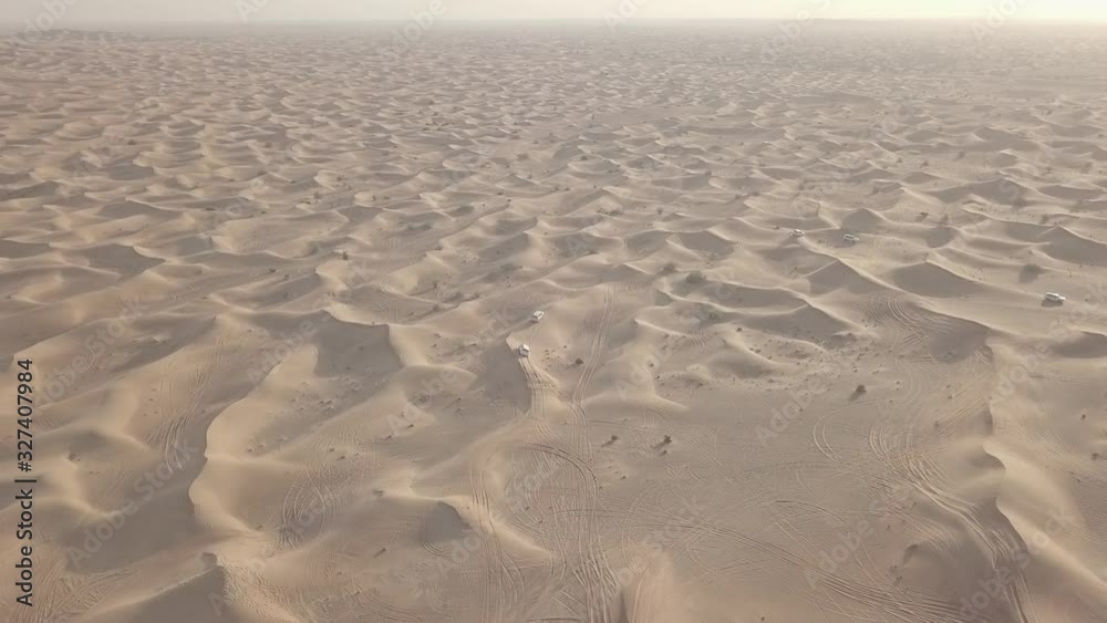 Aerial view of desert driving Aerial view of desert driving