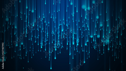 Abstract speed background. Centric motion of star trails. 3D rendering. Starburst dynamic lines or rays. Abstract particles