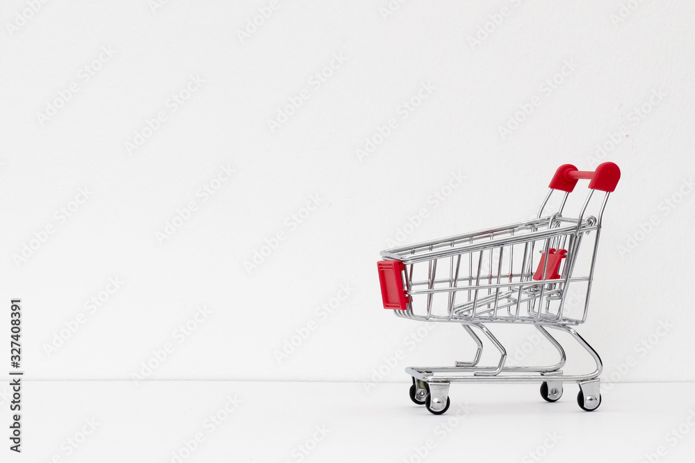 mini trolly with white background