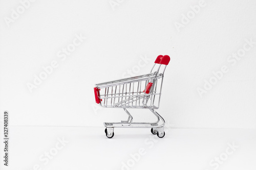 mini trolly with white background