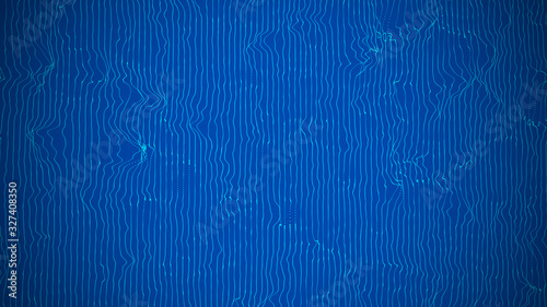 Wallpaper Mural Wave 3d. Wave of particles. Abstract Blue Geometric Background. Big data visualization. Data technology abstract futuristic illustration. 3d rendering. Torontodigital.ca