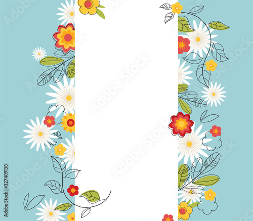 Floral Spring Graphic Design with Colorful Flowers . can be used for greeting cards, promotion tshirt, prints banners, posters, cover design templates, social media stories and greeting cards. Vector