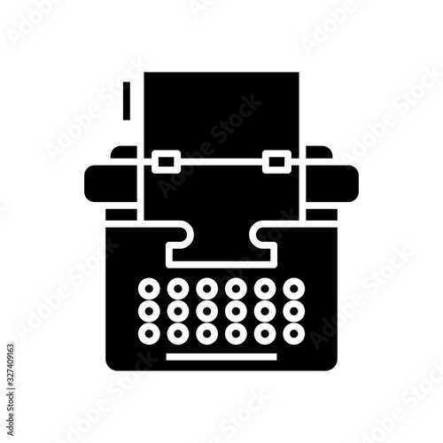 Creative copywriter black icon, concept illustration, vector flat symbol, glyph sign.