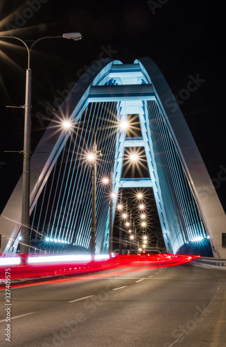 Apollo bridge street night light trail photo