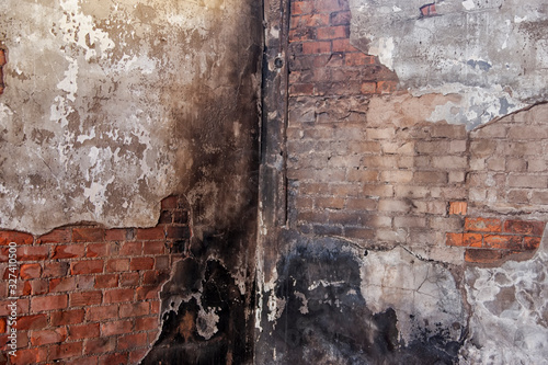 Canvas Print corner texture burned wall