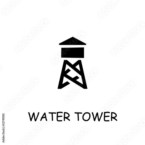 Water tower flat vector icon