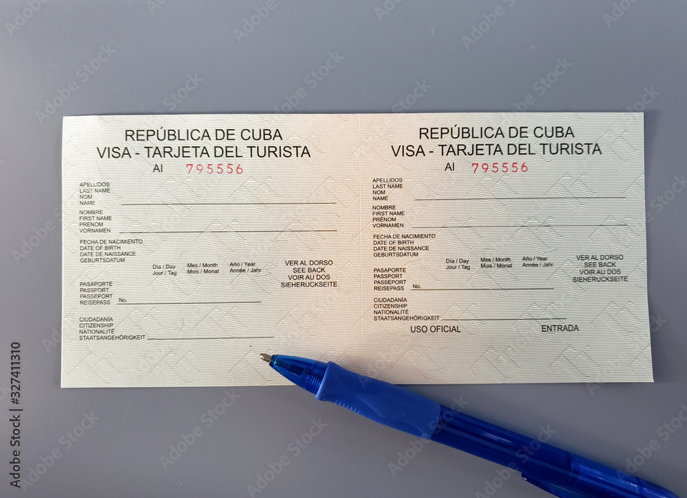Cuba Visa card application form with a pencil Stock Photo | Adobe Stock