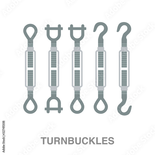 turnbuckles flat icon on white transparent background. You can be used black ant icon for several purposes.	
