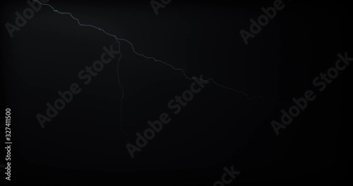 Lightning strikes on a black background with realistic reflections