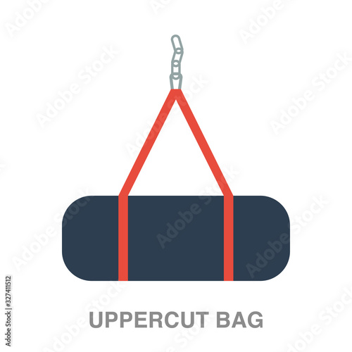 uppercut bag flat icon on white transparent background. You can be used black ant icon for several purposes.	