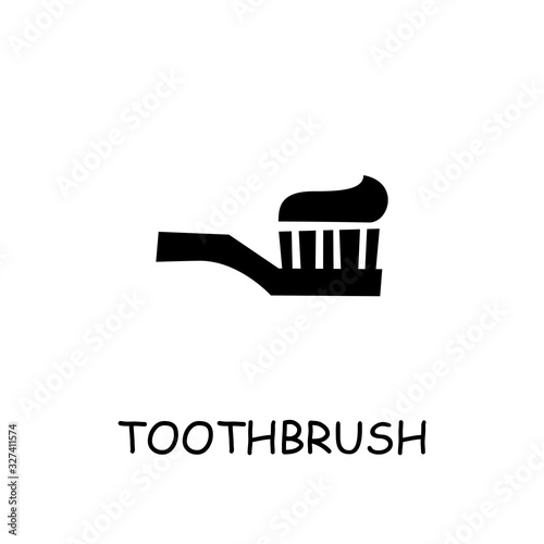 Toothbrush flat vector icon