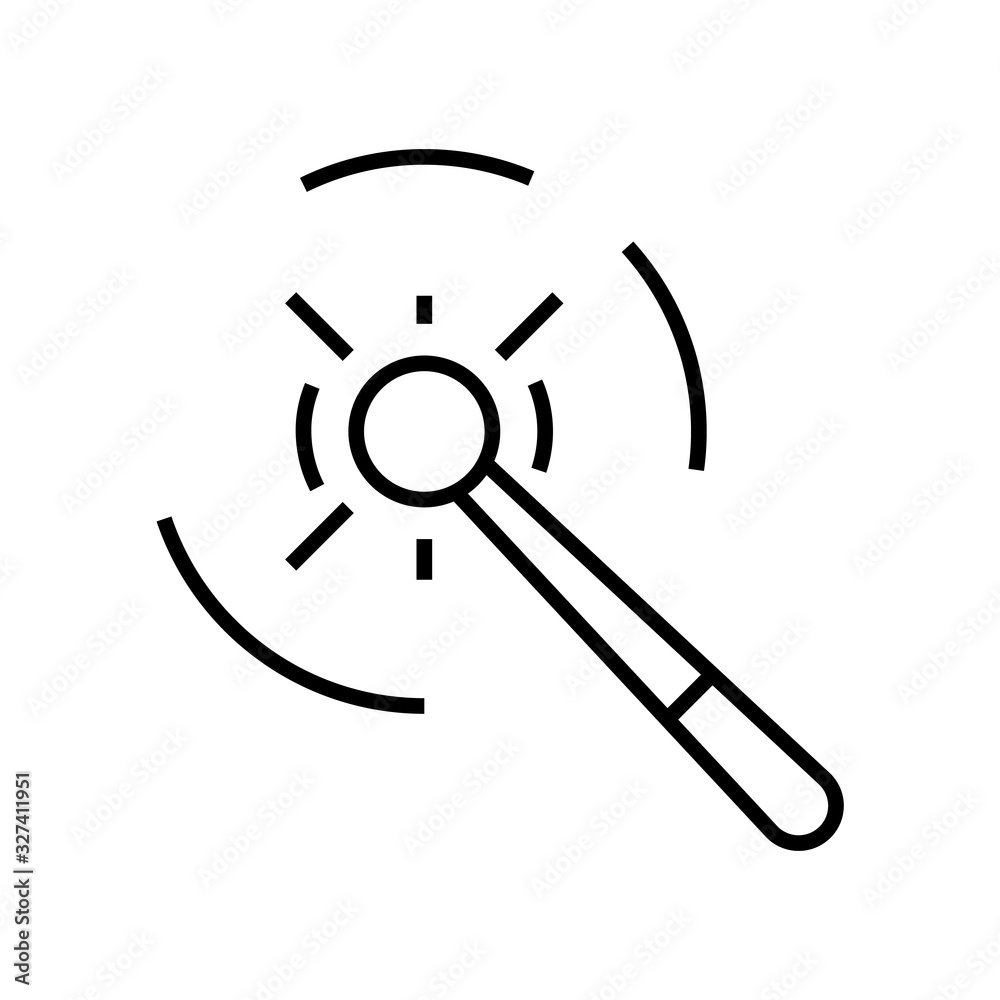 Magic tool line icon, concept sign, outline vector illustration, linear symbol. Magic tool line icon, concept sign, outline vector illustration, linear symbol.