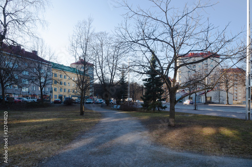 small park in winter