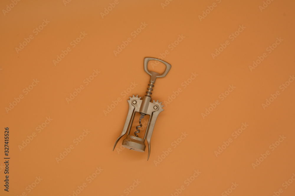 Old Worn Chrome Plated Wing Corkscrew Reverse Side Isolated On White ...