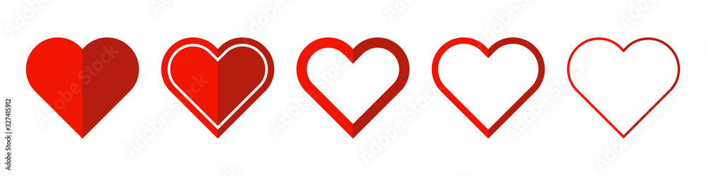 Heart vector icons. Set of love symbols isolated.