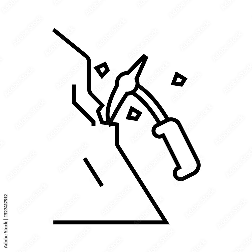 Rock climbing line icon, concept sign, outline vector illustration, linear symbol. Rock climbing line icon, concept sign, outline vector illustration, linear symbol.