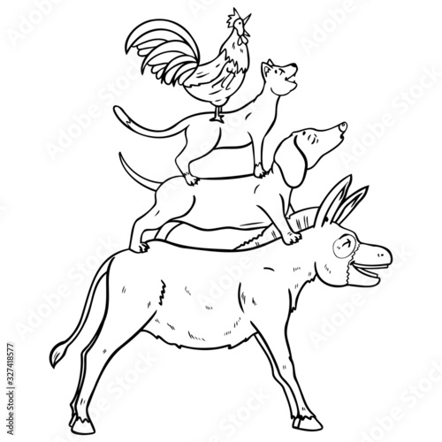 bremen town musicians coloring pages free