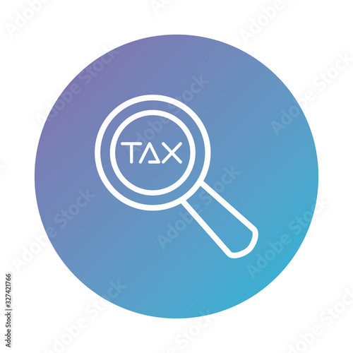 tax obligation with magnifying glass degraded style