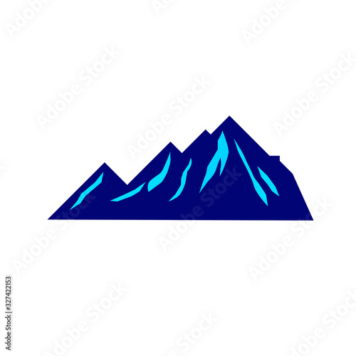 BLUE DESIGN MOUNTAIN ICON  SYMBOL