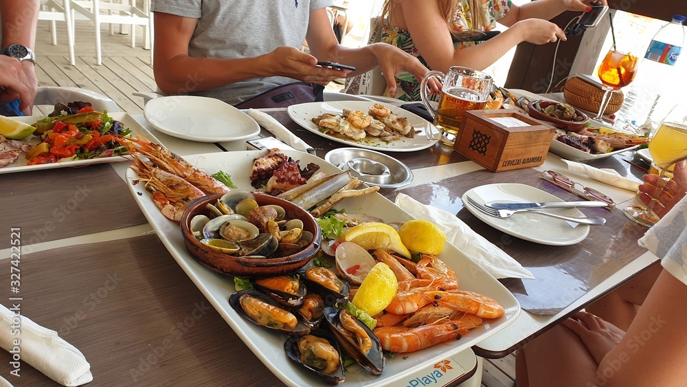 seafood in the restaurant
