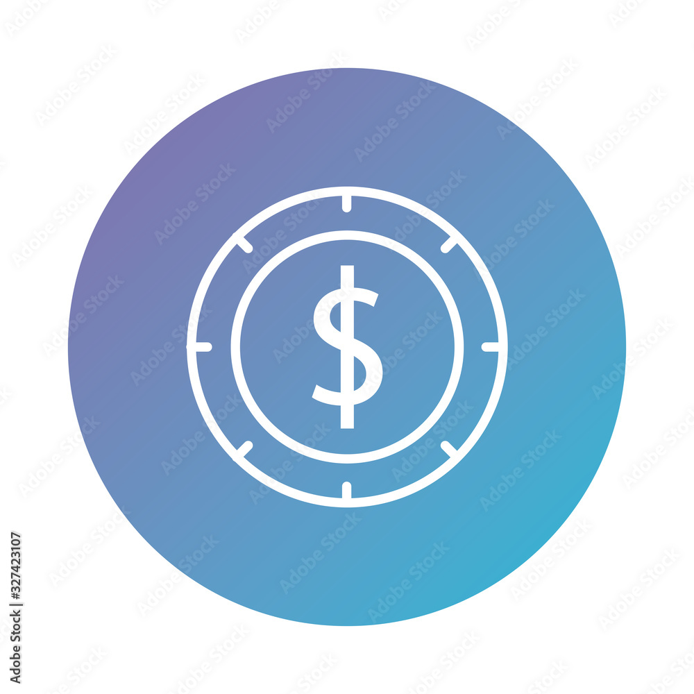 coin money dollar degraded style coin money dollar degraded style