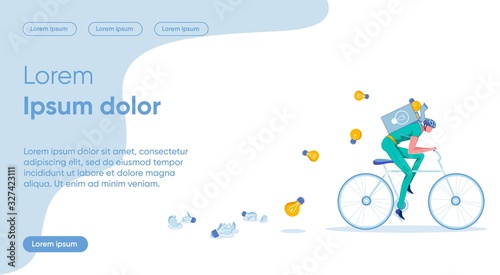 Hurry, Idea Loss Flat Landing Page Vector Template